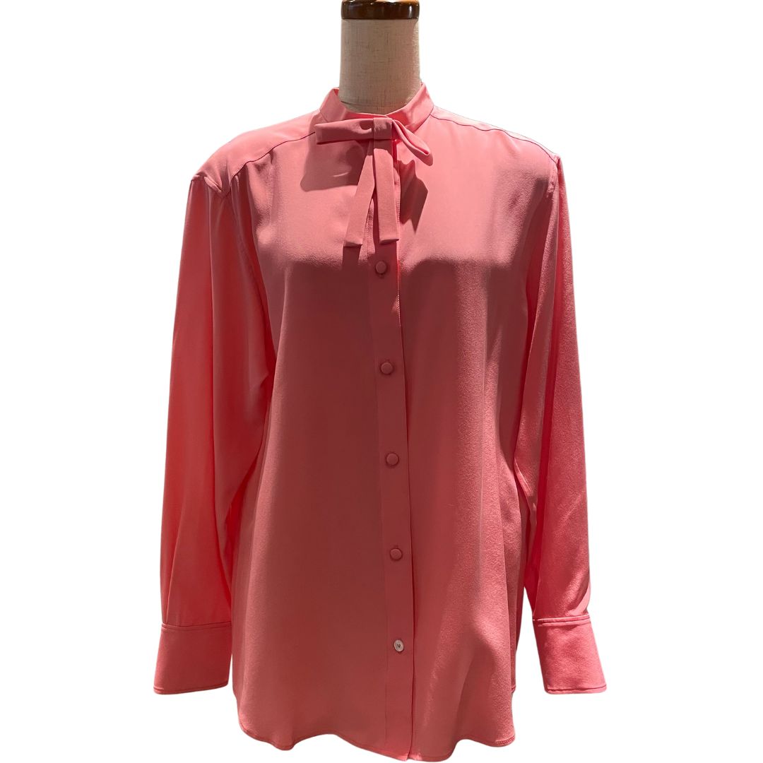 ボウタイブラウス<br>シルク100%<br>ピンク<br>RW221A NPZ FMTP84<br>【未使用品】