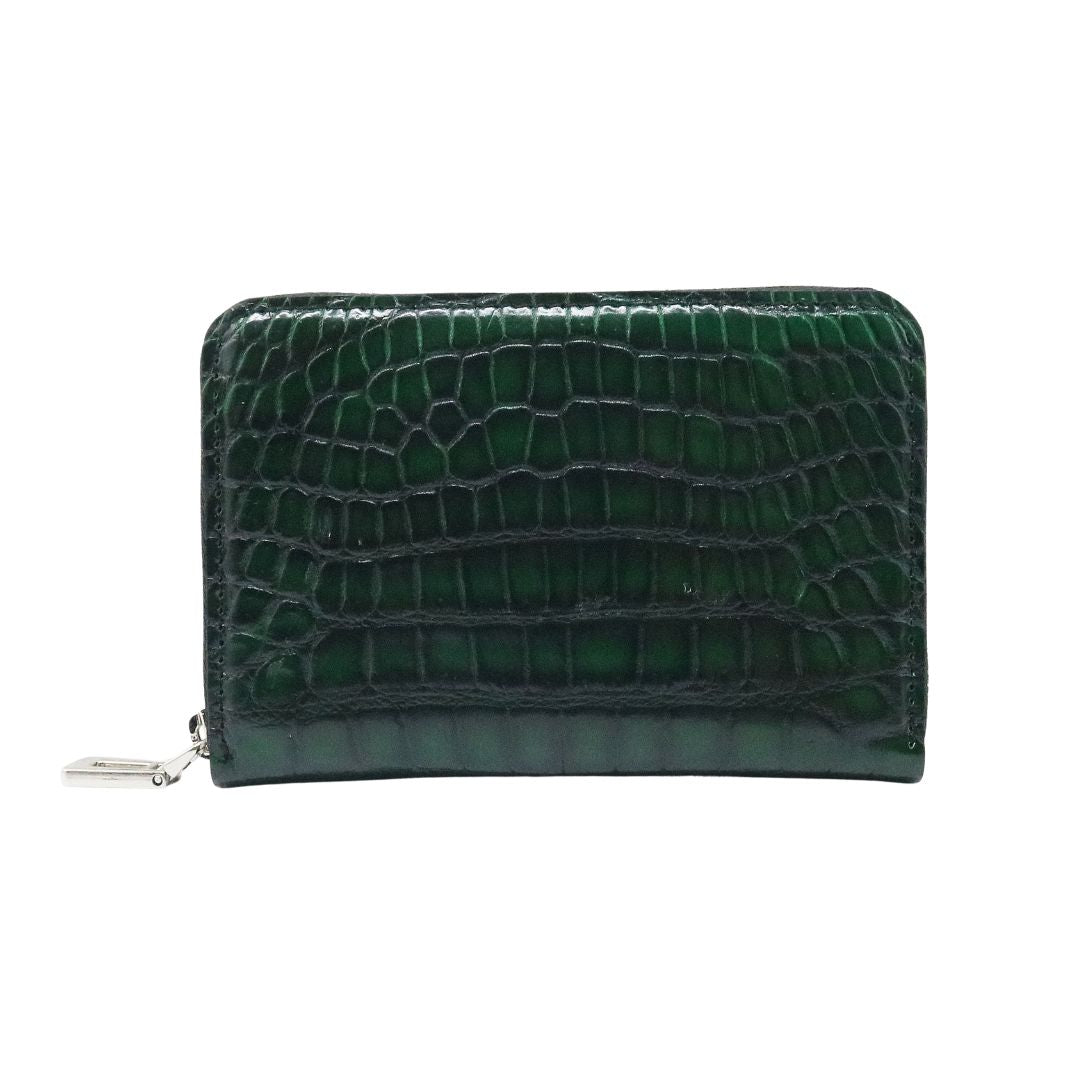 オリジナル<br>クロコダイル ミニウォレット<br>マット ディープグリーン/<br>シルバー金具<br>【NEW】
