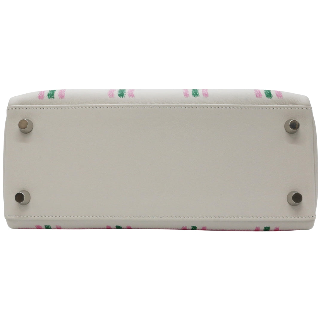 ケリー 25 内縫い<br>タータンライト<br>スイフト<br>ニューグリスパール/ヴェールモワイヤン/ローズバブルガム<br>シルバー金具<br>【NEW】