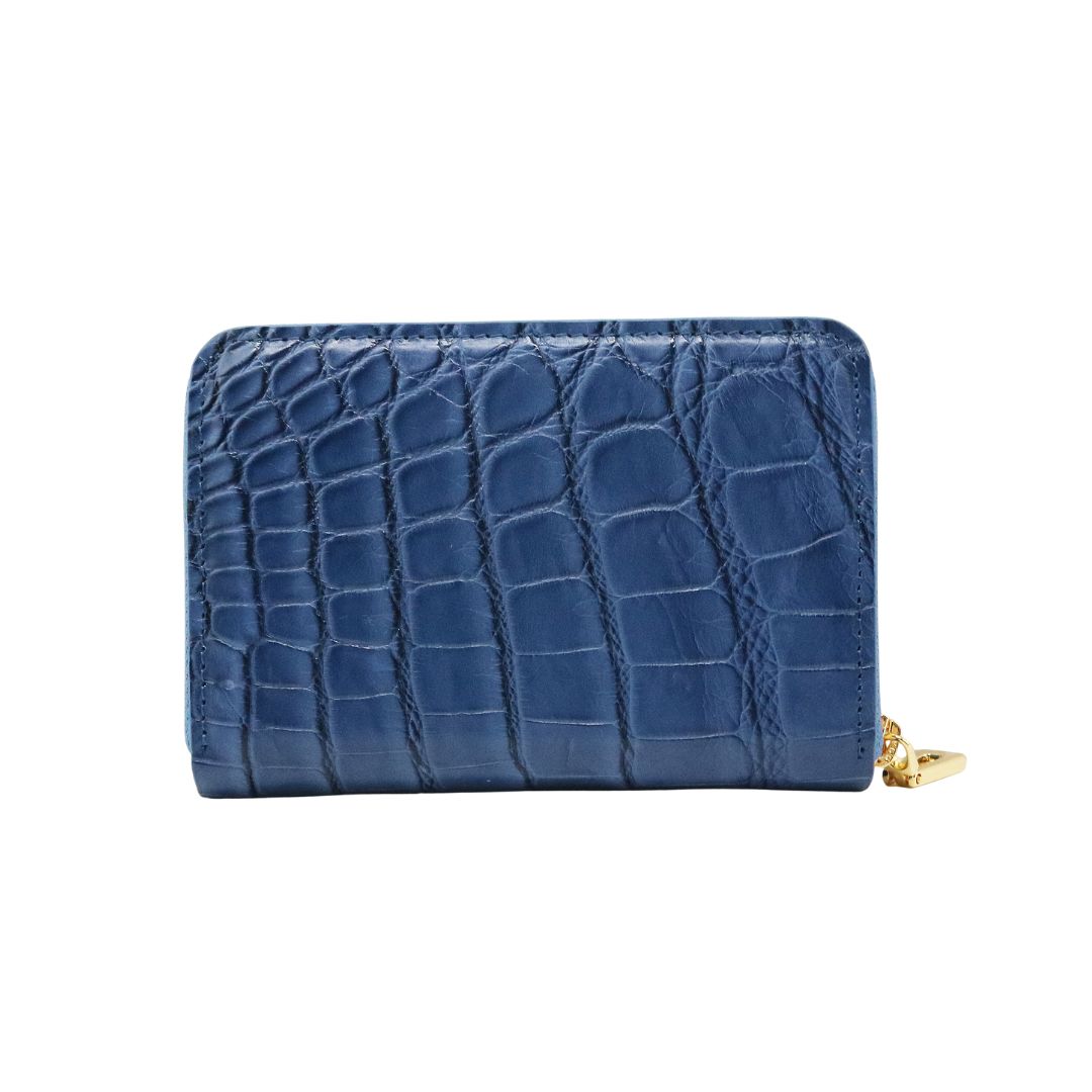 オリジナル<br>クロコダイル ミニウォレット<br>マット ヒヤシンスブルー/<br>ゴールド金具<br>【NEW】