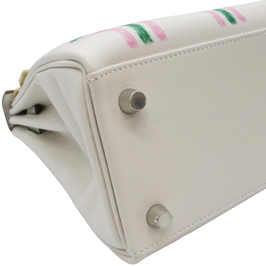 ケリー 25 内縫い<br>タータンライト<br>スイフト<br>ニューグリスパール/ヴェールモワイヤン/ローズバブルガム<br>シルバー金具<br>【NEW】