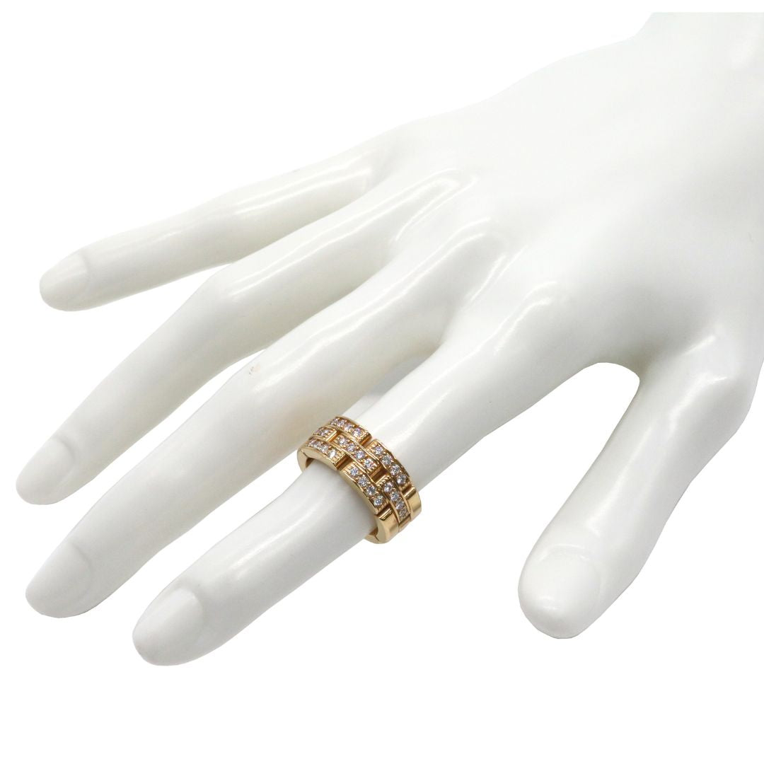 Cartier【カルティエ】<br>パンテール リング<br>3連ハーフパヴェ ダイヤモンド<br>K18YG<br>【USED】