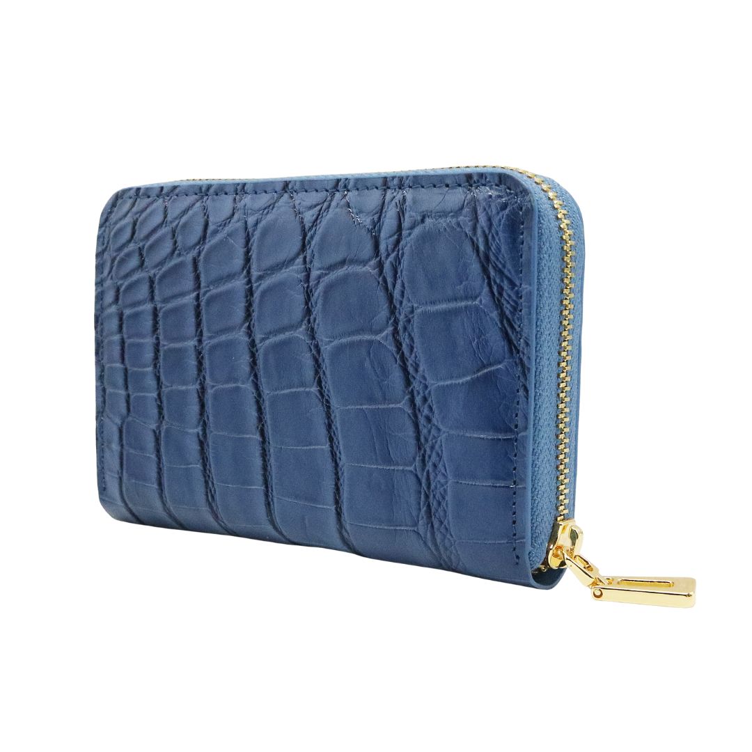 オリジナル<br>クロコダイル ミニウォレット<br>マット ヒヤシンスブルー/<br>ゴールド金具<br>【NEW】