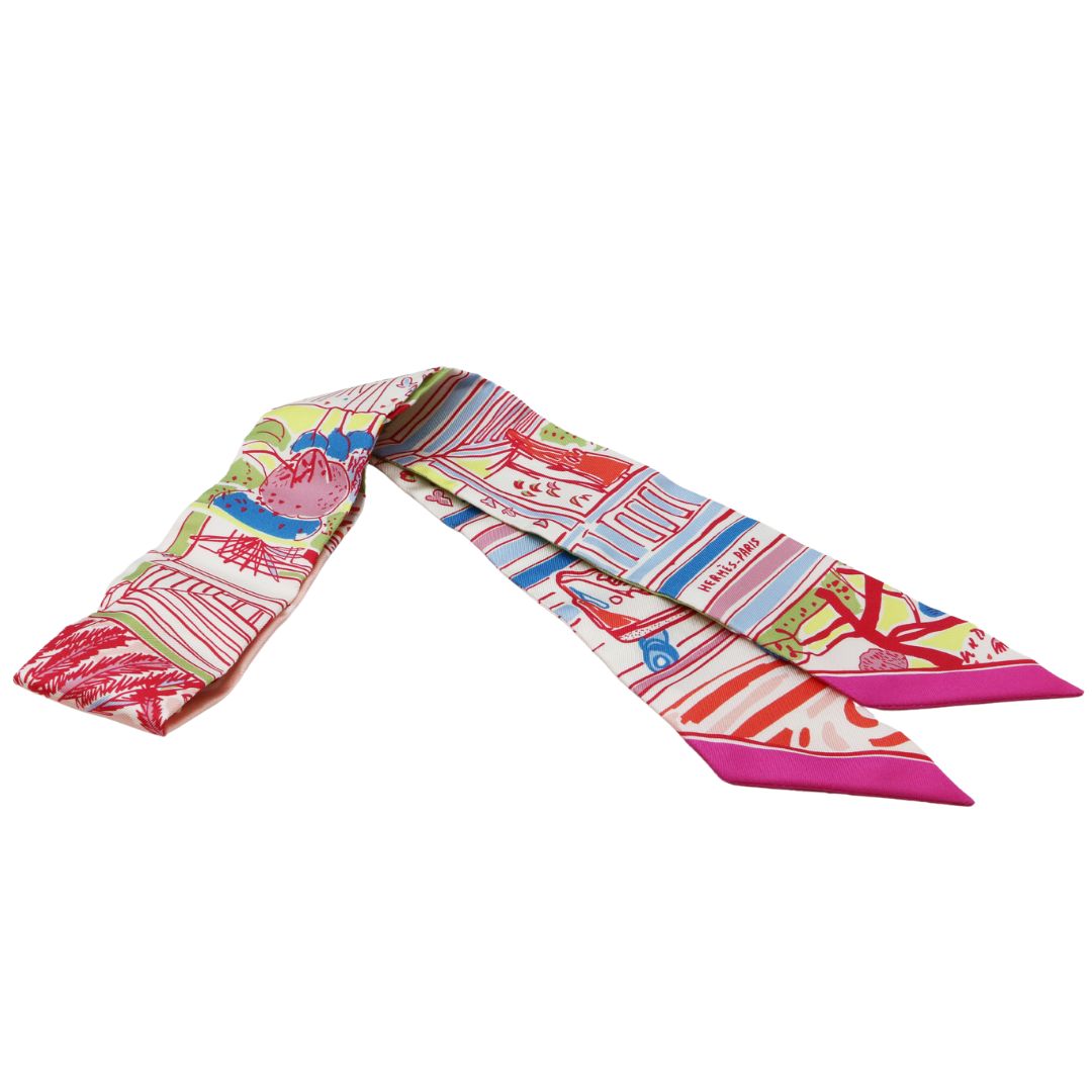 ツイリー レイユール・デテ<br>シルク100%<br>ローズ/ブルー/ヴェール<br>【未使用品】