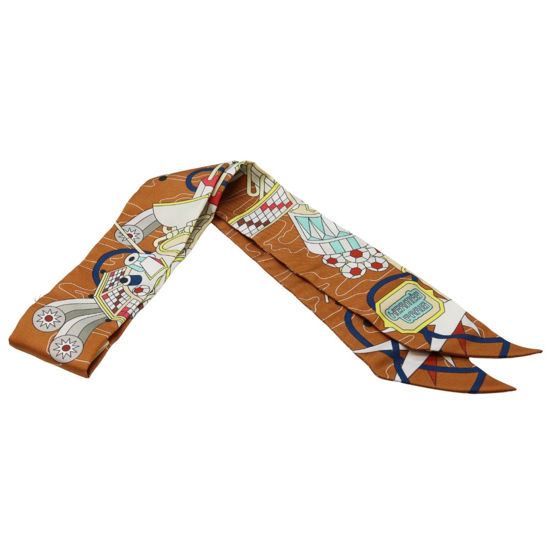 ツイリー オデッセイ<br>シルク100%<br>ノワゼット/アクア/マルチカラー<br>【未使用品】