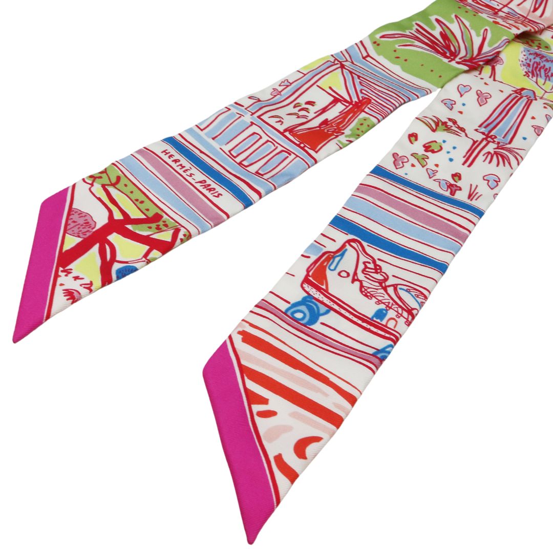 ツイリー レイユール・デテ<br>シルク100%<br>ローズ/ブルー/ヴェール<br>【未使用品】