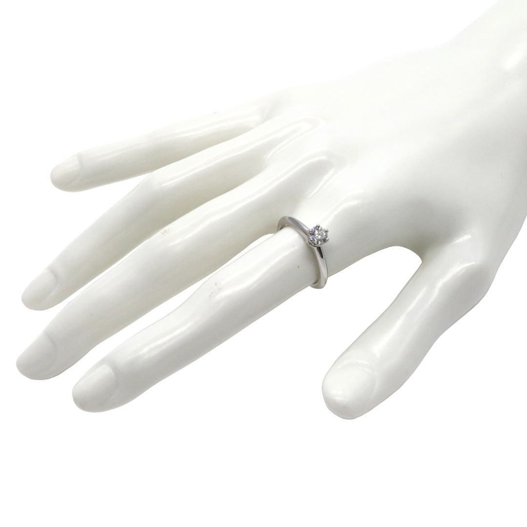 一粒ダイヤリング <br>PT950/D0.38ct<br>【USED】