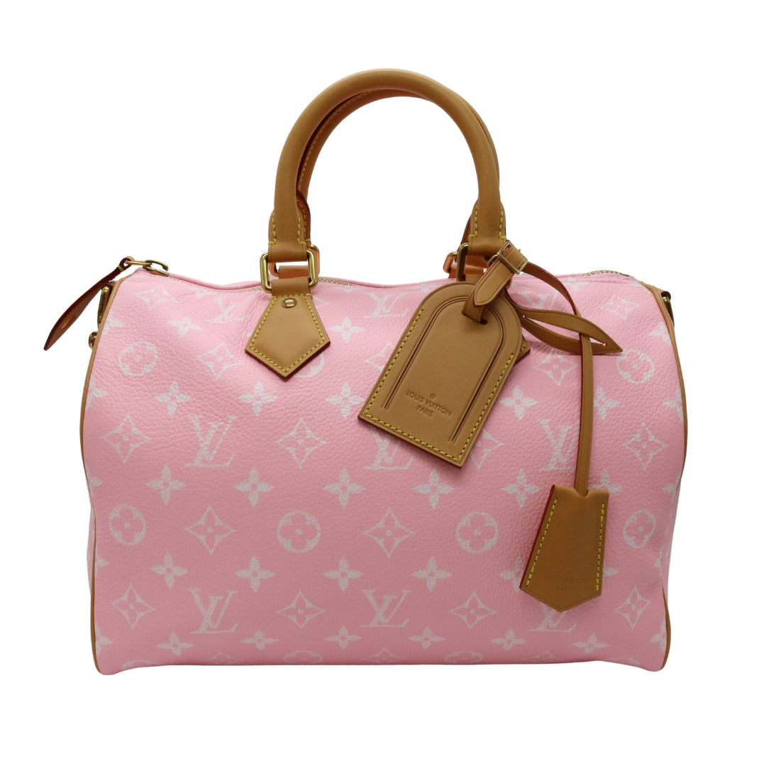 スピーディ P9<br>バンドリエール 30<br>カーフレザー/ラムレザー<br>キャンディピンク/ゴールド金具<br>【未使用品】