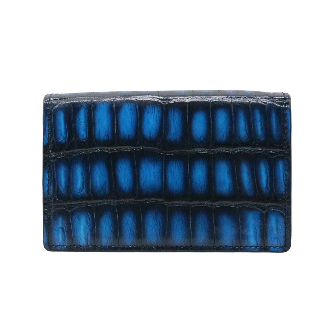 オリジナル<br>クロコダイル 名刺入れ<br>マット ディープブルー<br>【NEW】