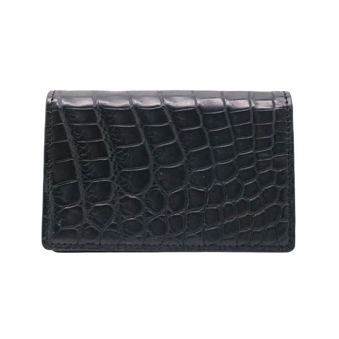 オリジナル<br>クロコダイル 名刺入れ<br>マット ブラック<br>【NEW】