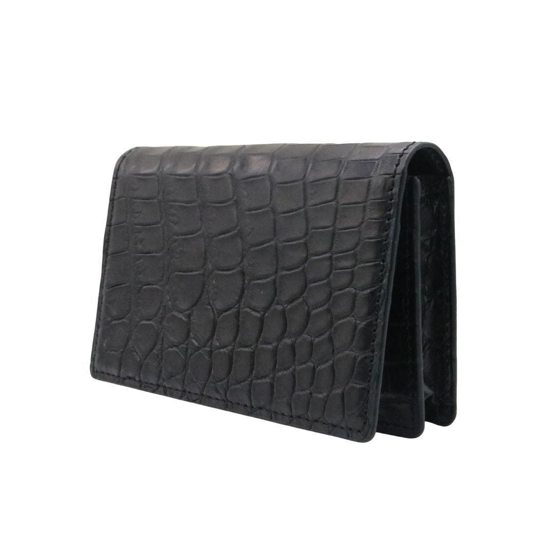 オリジナル<br>クロコダイル 名刺入れ<br>マット ブラック<br>【NEW】
