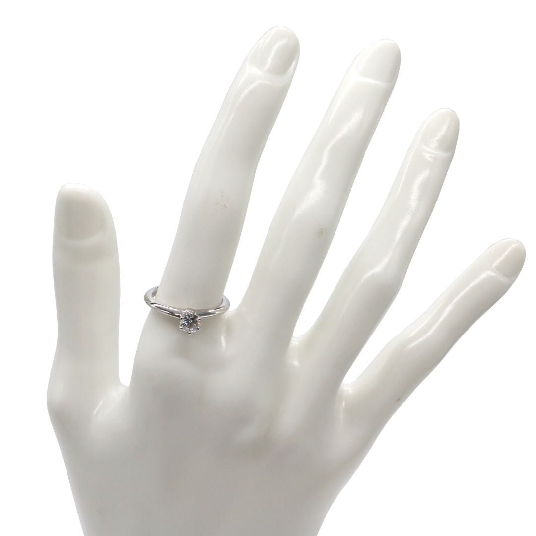 一粒ダイヤリング <br>PT950/D0.38ct<br>【USED】