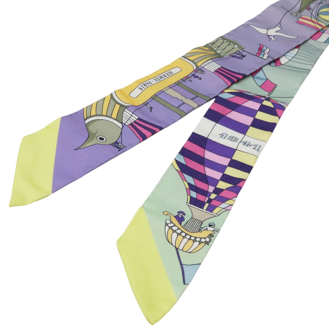 ツイリー大空の狂気<br>シルク100%<br>モーヴ/ジョーヌ/ヴェール<br>【未使用品】