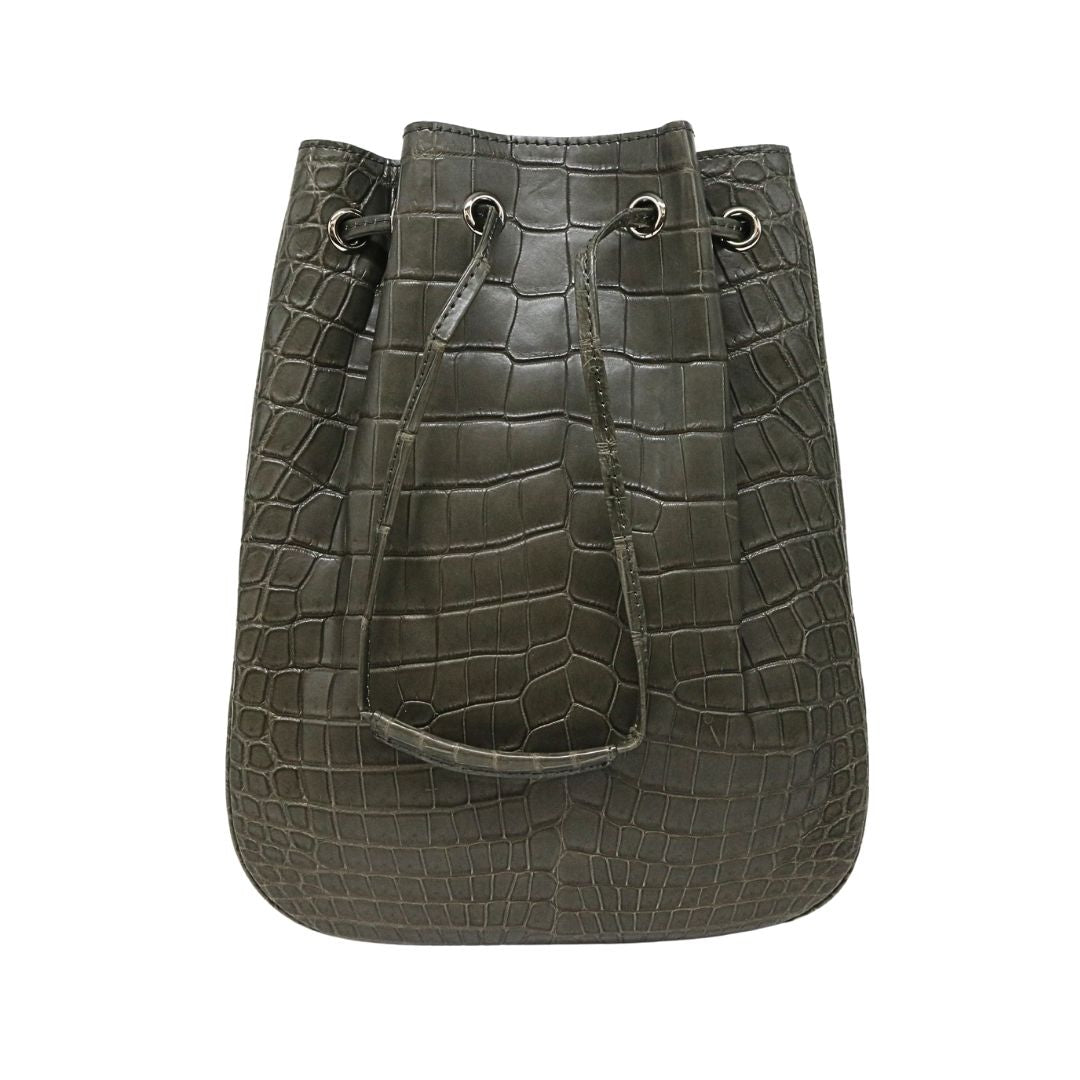 オリジナル<br>巾着バッグ<br>グレーブラウン/オレンジ<br>【NEW】