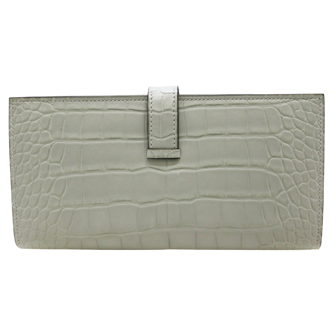 ベアンスフレ <br>アリゲーターマット<br>グリネヴェ/ゴールド金具<br>【未使用品】