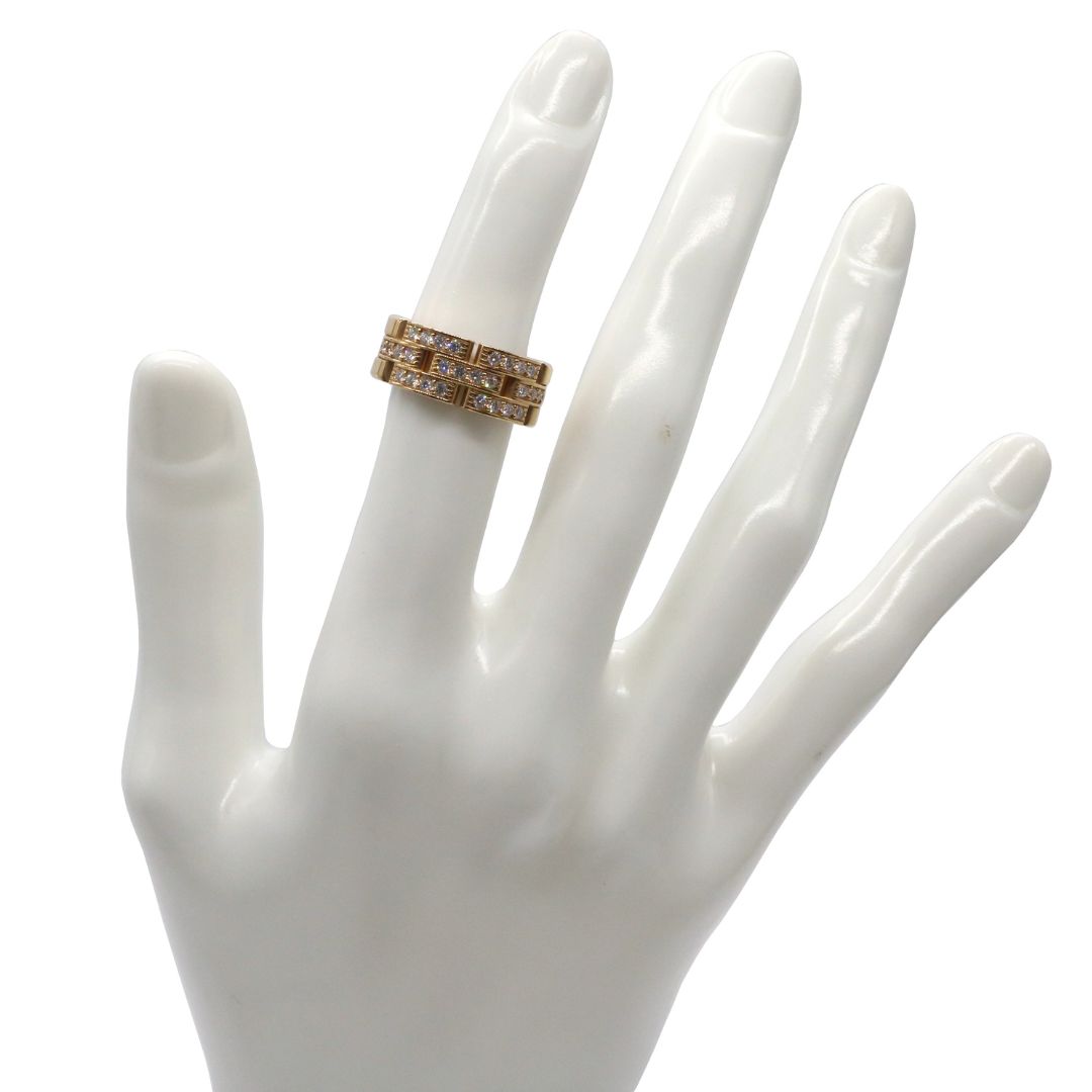 Cartier【カルティエ】<br>パンテール リング<br>3連ハーフパヴェ ダイヤモンド<br>K18YG<br>【USED】