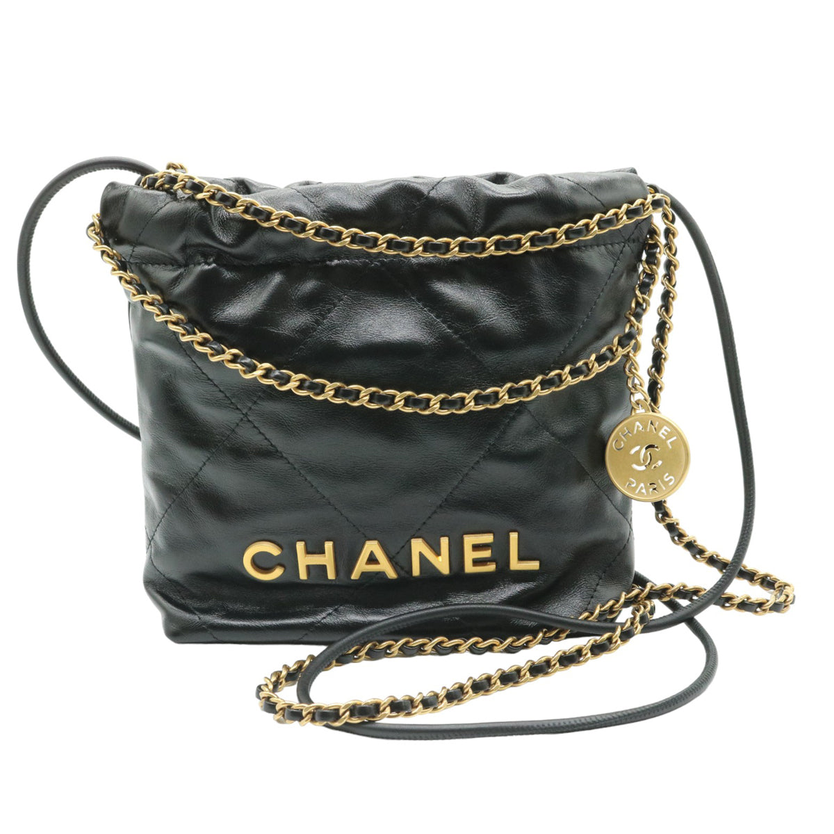 CHANEL【シャネル】<br>CHANEL 22 ミニ チェーン2wayバック<br>AS3980 B09859 94305<br>シャイニー カーフスキン【USED】