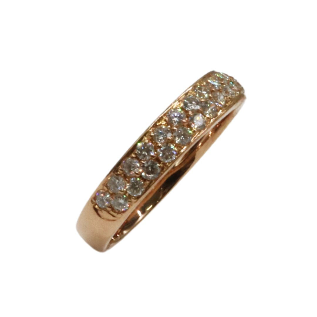 K18PG/D0.60ct<br>一文字ダイヤリング<br>【未使用品】