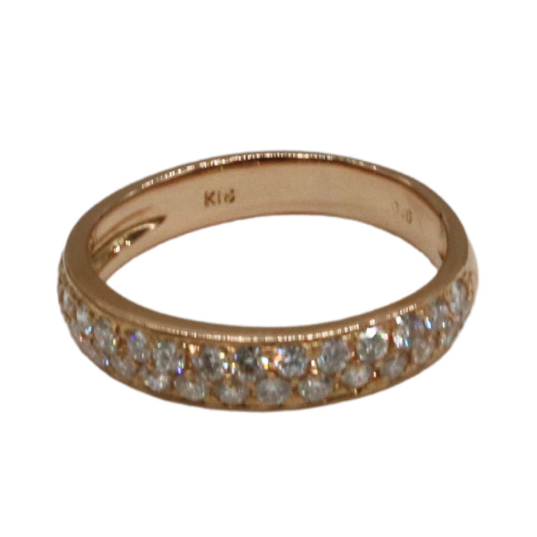 K18PG/D0.60ct<br>一文字ダイヤリング<br>【未使用品】