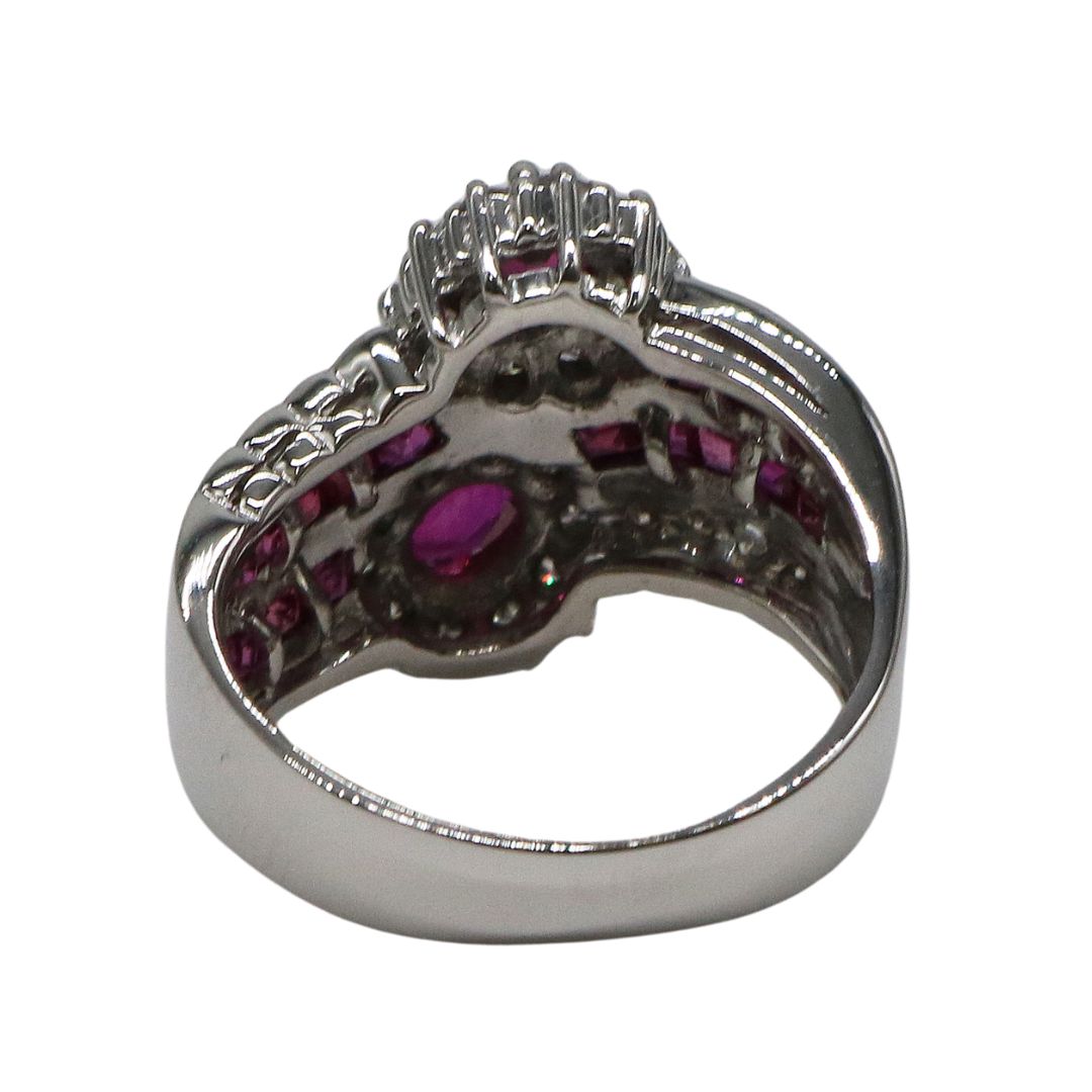 K18WG/D0.45ct/R1.03ct<br>ダイヤモンド ルビーリング<br>【未使用品】
