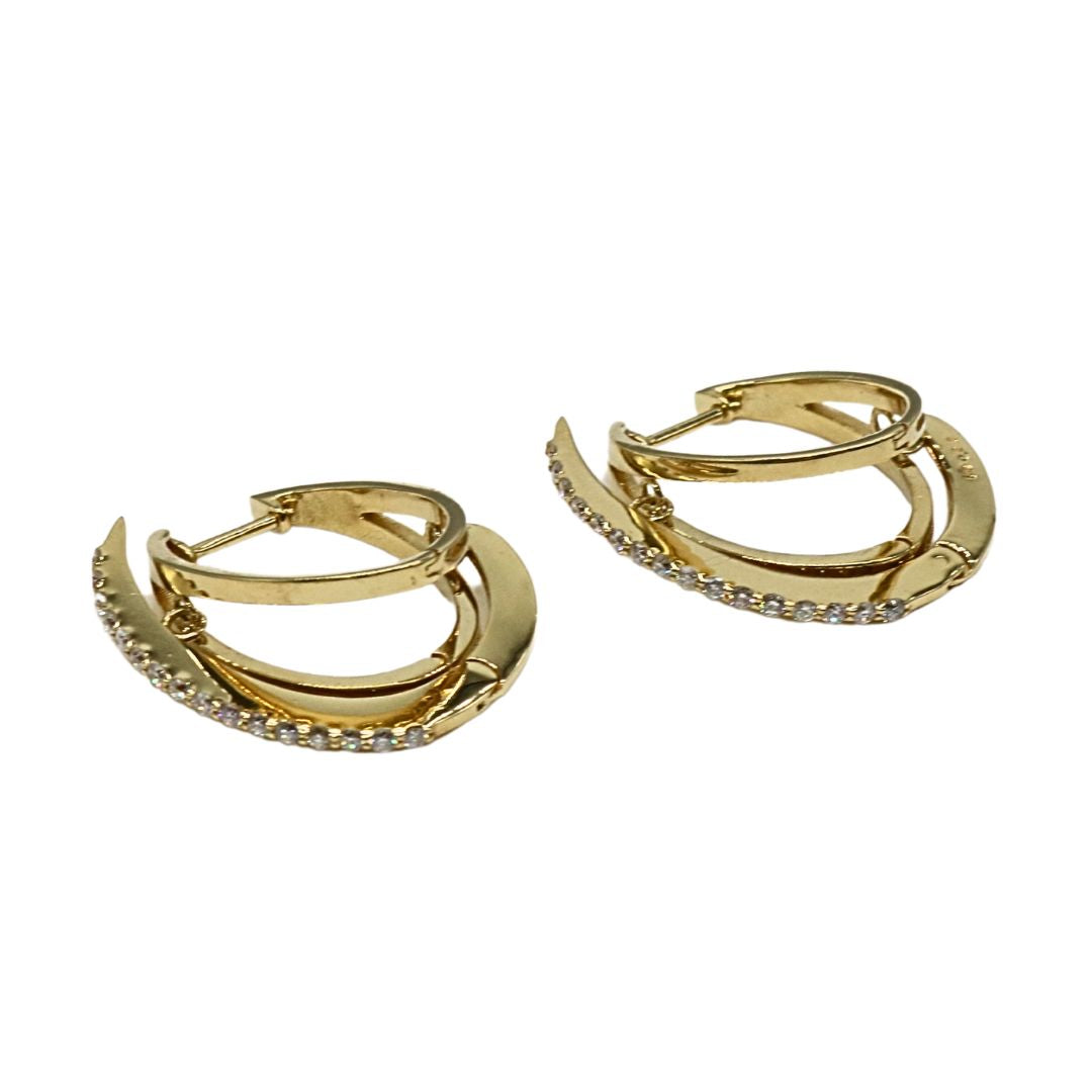 K18YG/D0.44ct<br>ダイヤモンド<br>スウィングピアス<br>【未使用品】