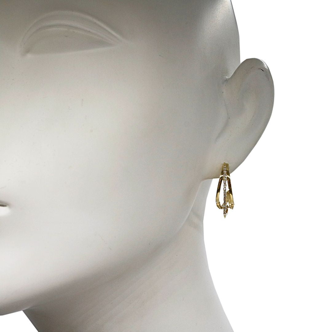 K18YG/D0.44ct<br>ダイヤモンド<br>スウィングピアス<br>【未使用品】