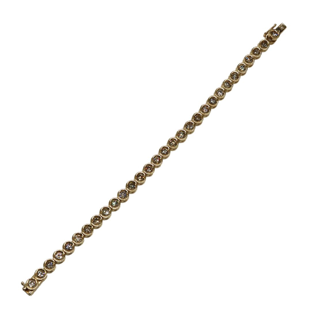 K18YG/D5.0ct<br>ダイヤモンド ラウンド<br>テニスブレスレット<br>【未使用品】