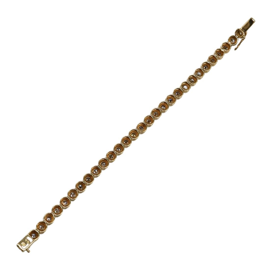 K18YG/D5.0ct<br>ダイヤモンド ラウンド<br>テニスブレスレット<br>【未使用品】