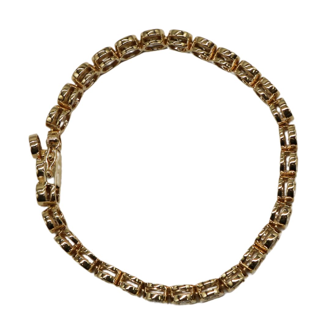 K18YG/D5.0ct<br>ダイヤモンド ラウンド<br>テニスブレスレット<br>【未使用品】