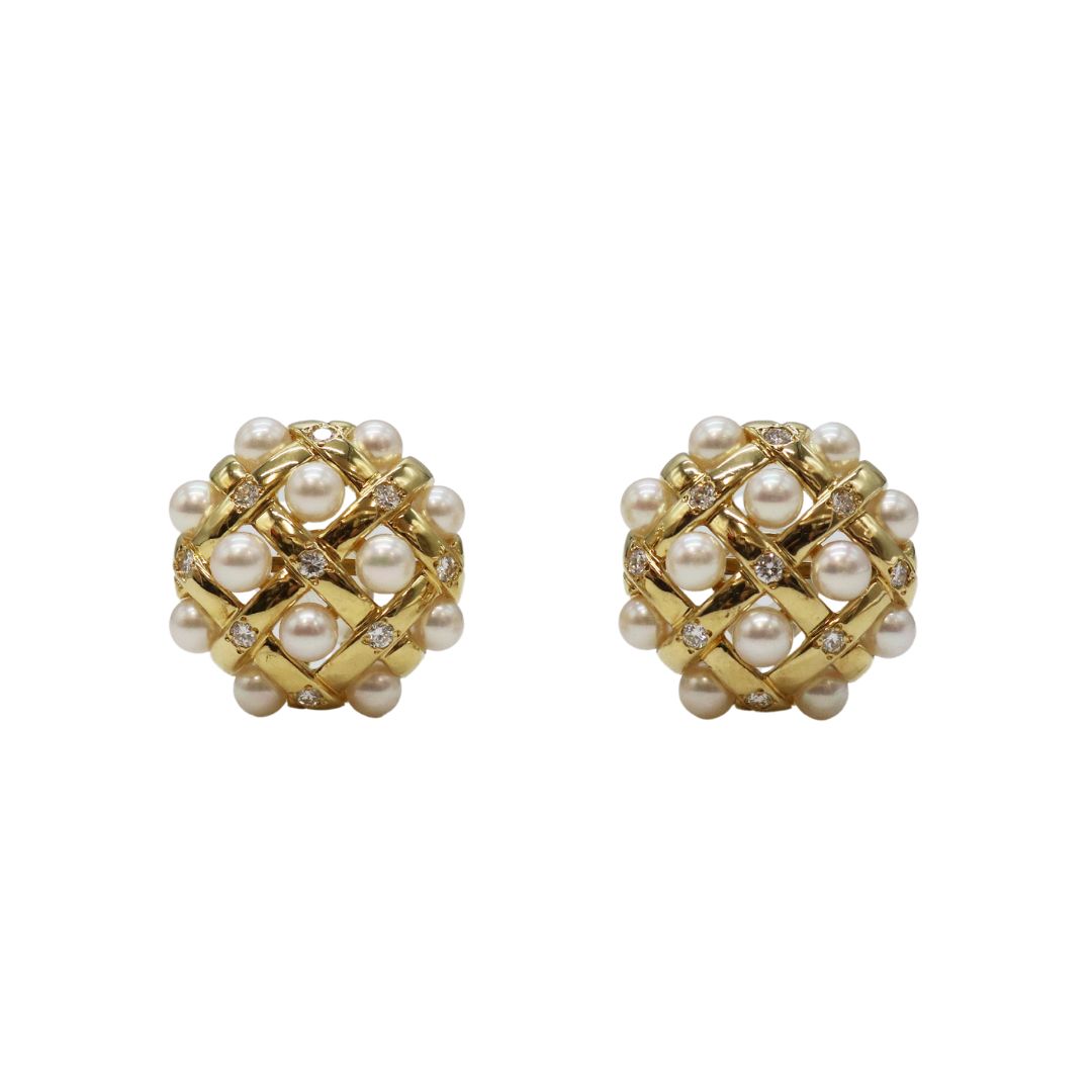 K18YG D0.27ct<br>ベビーパール ダイヤモンドピアス<br>【NEW】