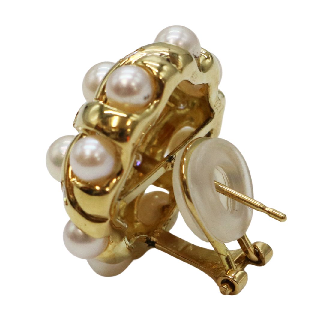 K18YG D0.27ct<br>ベビーパール ダイヤモンドピアス<br>【NEW】