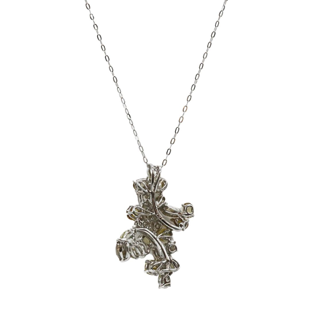 K18WG/D3.27ct<BR>ブラウン/イエロー<BR>ダイヤモンドペンダント<BR>【NEW】