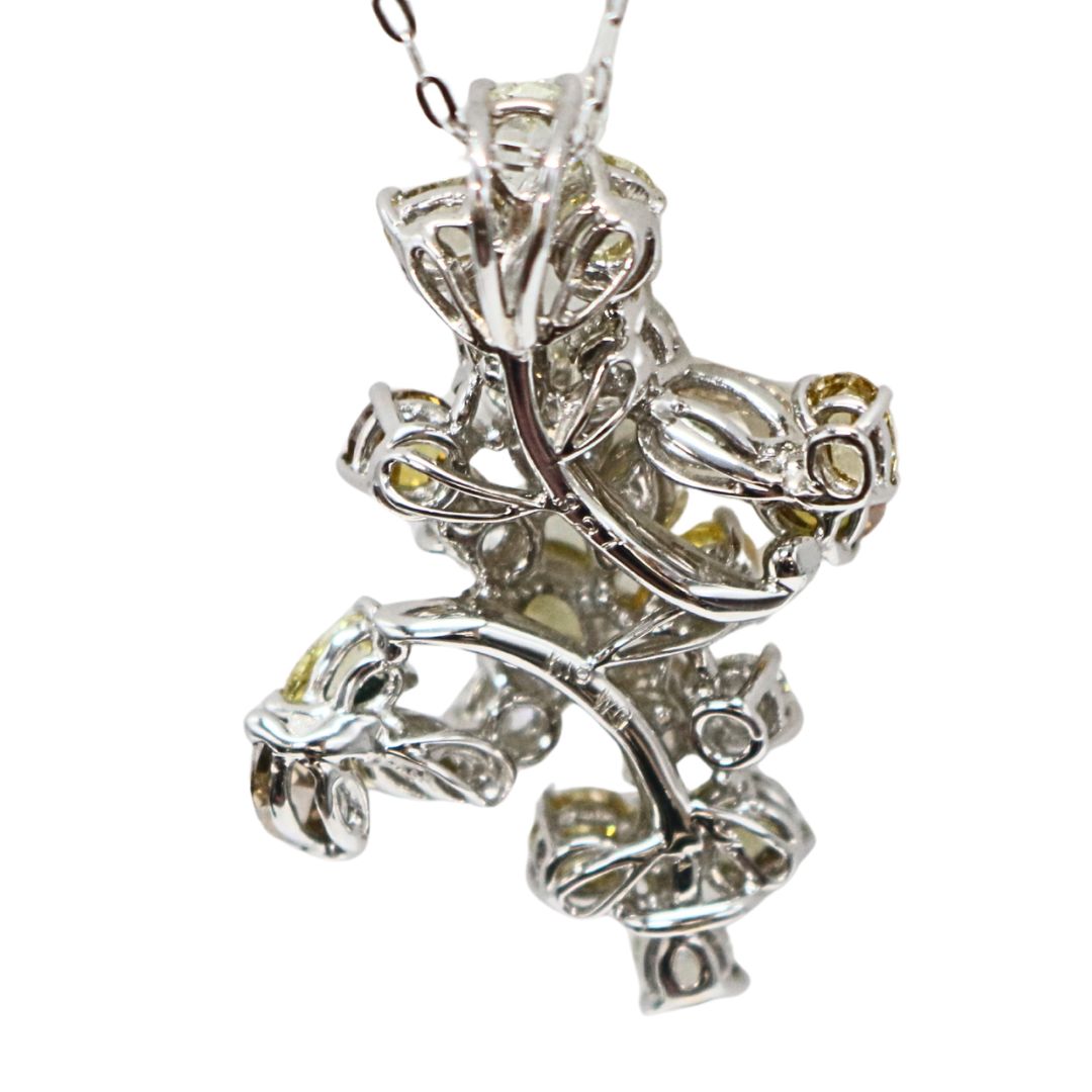 K18WG/D3.27ct<BR>ブラウン/イエロー<BR>ダイヤモンドペンダント<BR>【NEW】