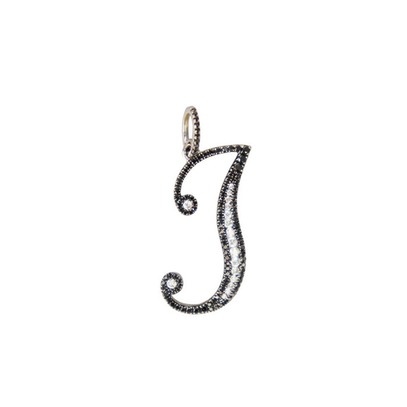 K18WG D0.59ct<BR>イニシャル「J」<BR>ダイヤモンドトップ<BR>【NEW】