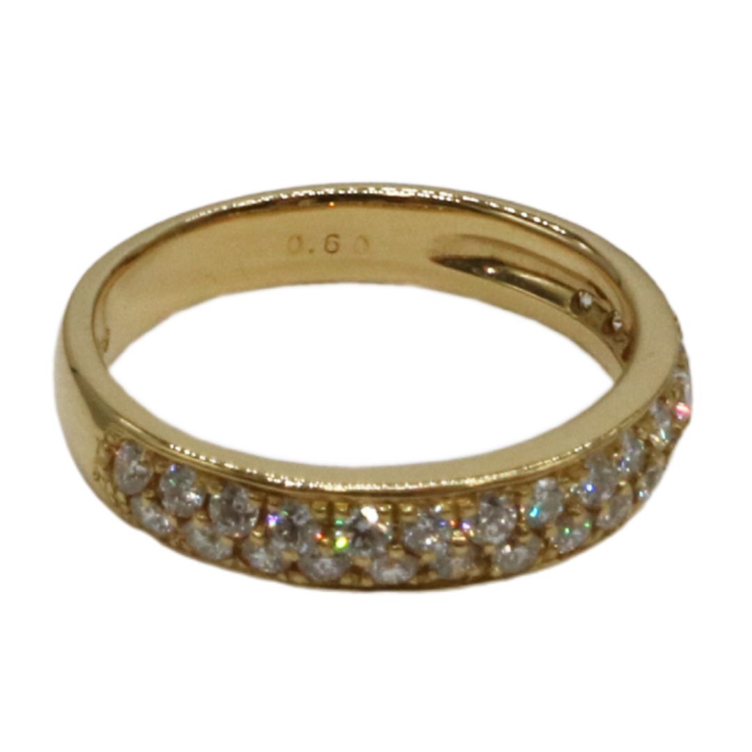 K18YG/D0.60ct<br>一文字ダイヤリング<br>【未使用品】