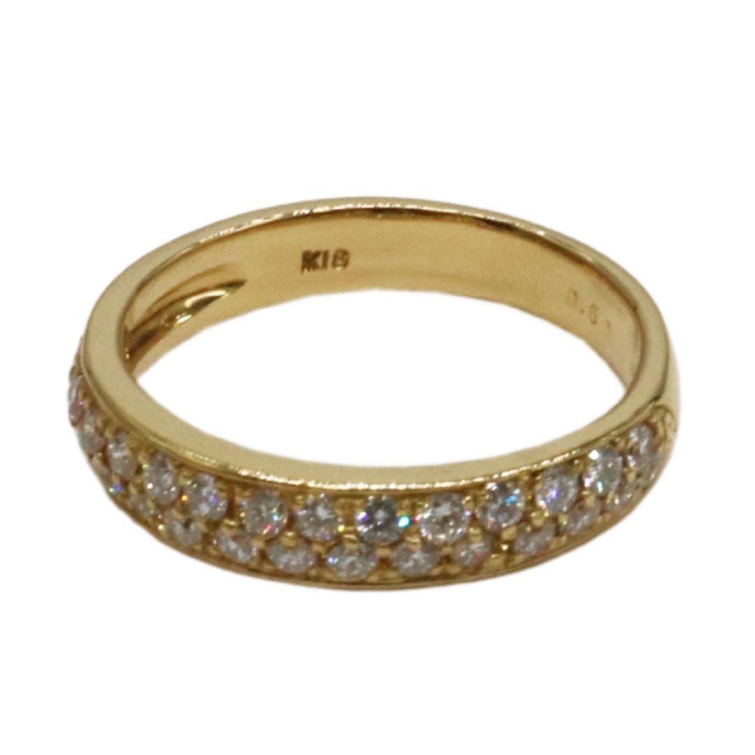 K18YG/D0.60ct<br>一文字ダイヤリング<br>【未使用品】