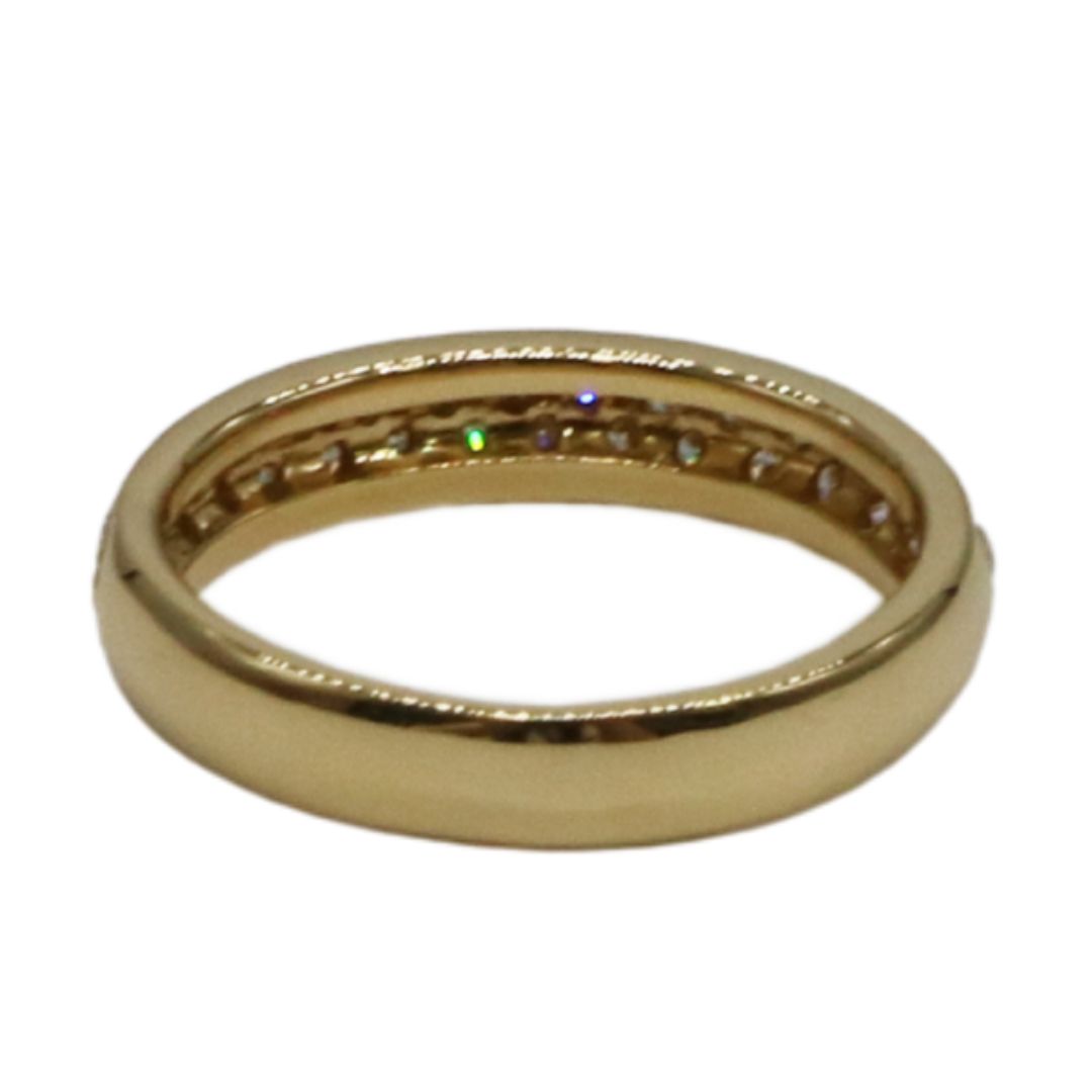 K18YG/D0.60ct<br>一文字ダイヤリング<br>【未使用品】