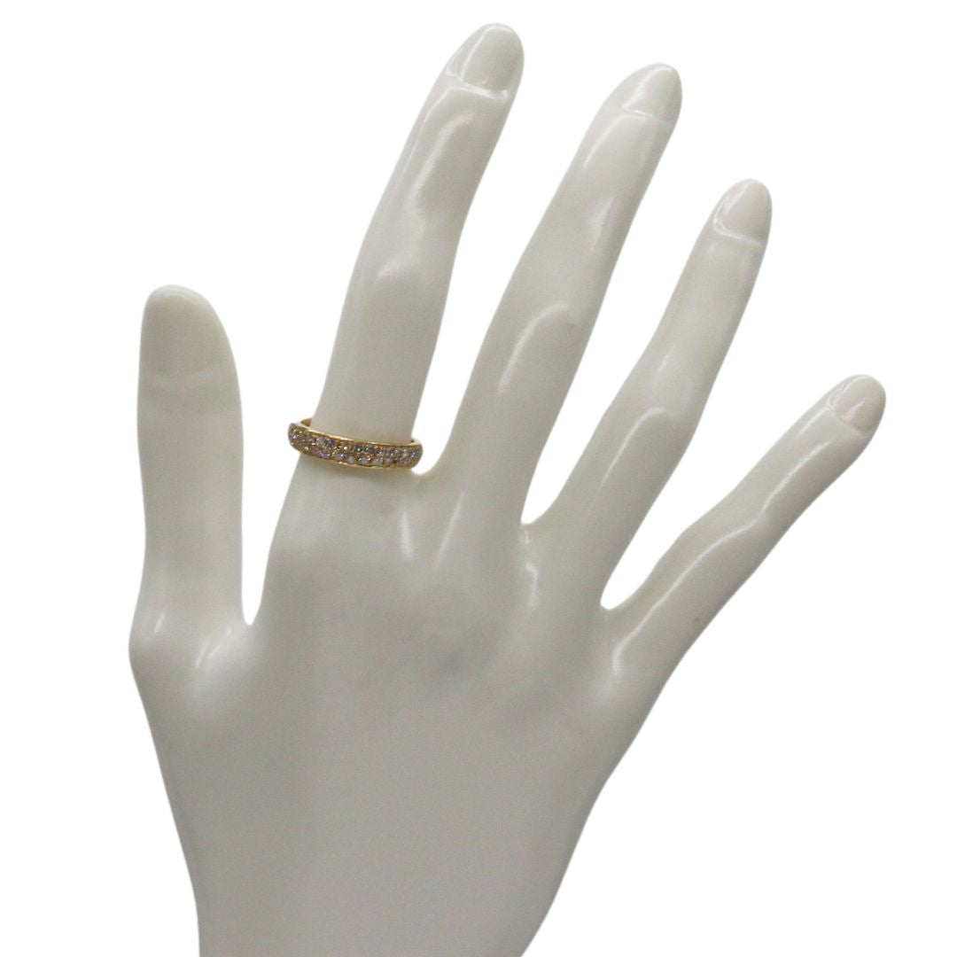 K18YG/D0.60ct<br>一文字ダイヤリング<br>【未使用品】