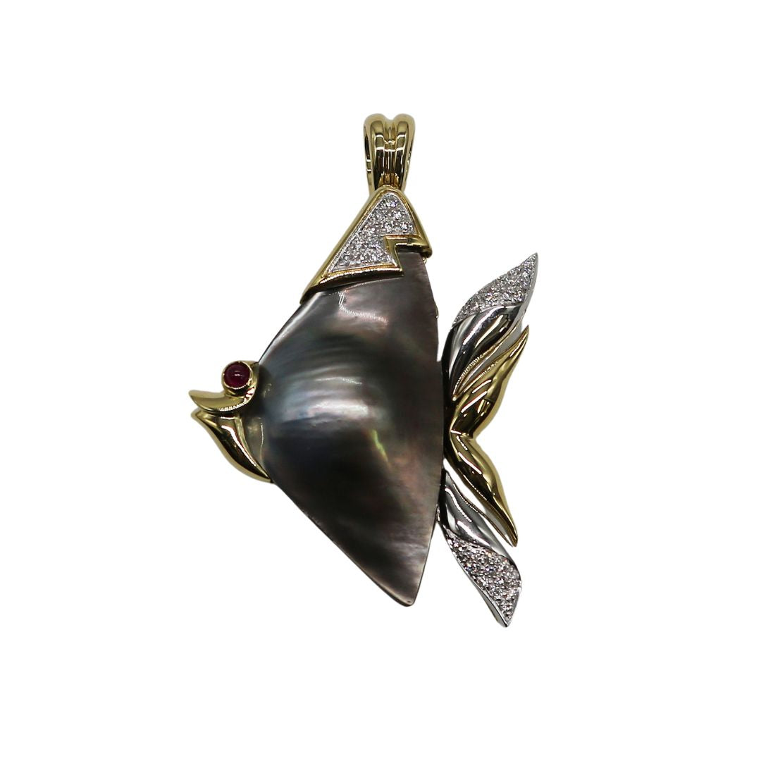 K18/D0.28ct<br>フィッシュ ペンダントトップ<br>【未使用品】