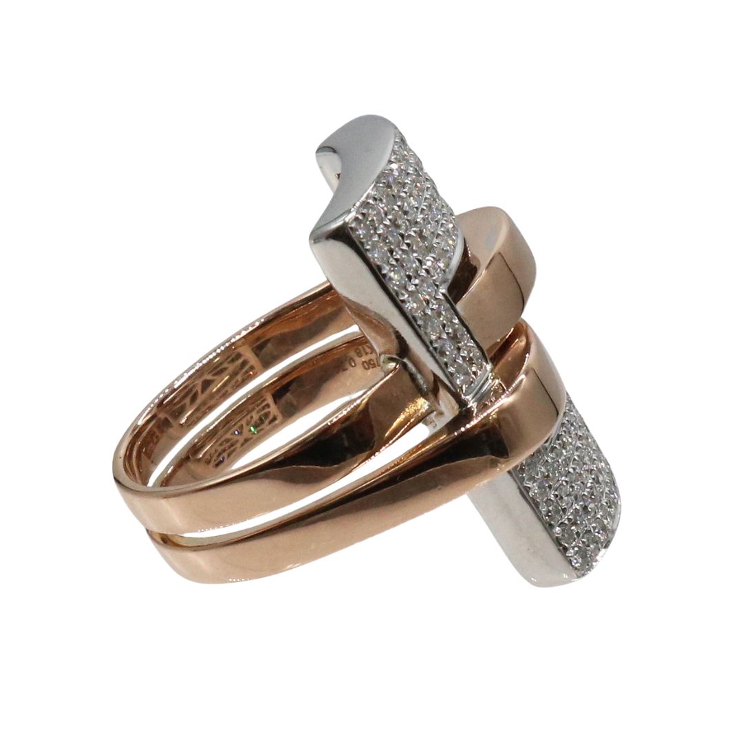K18PG/D0.74ct<br>スクエア パヴェダイヤモンド リング<br>【未使用品】