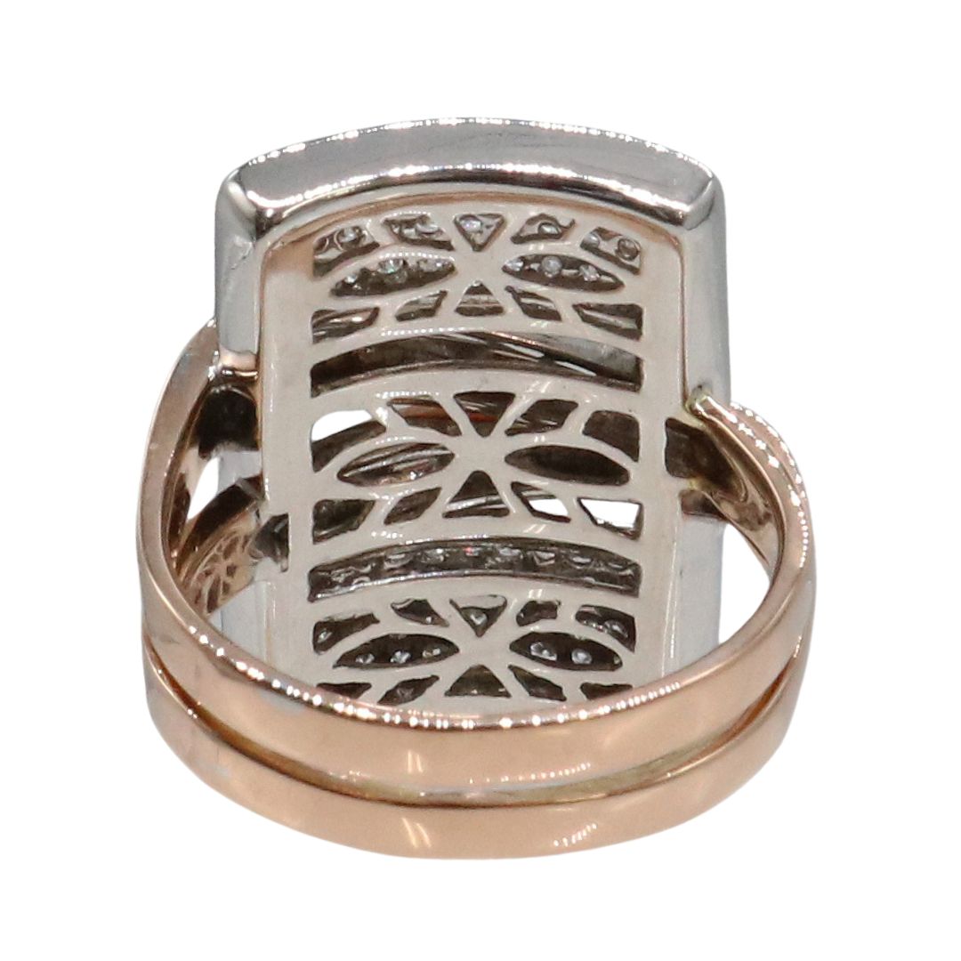 K18PG/D0.74ct<br>スクエア パヴェダイヤモンド リング<br>【未使用品】