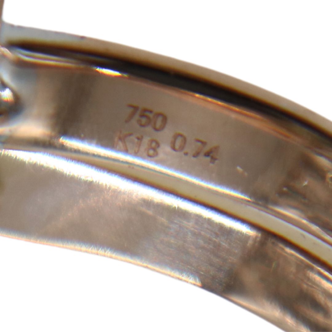 K18PG/D0.74ct<br>スクエア パヴェダイヤモンド リング<br>【未使用品】