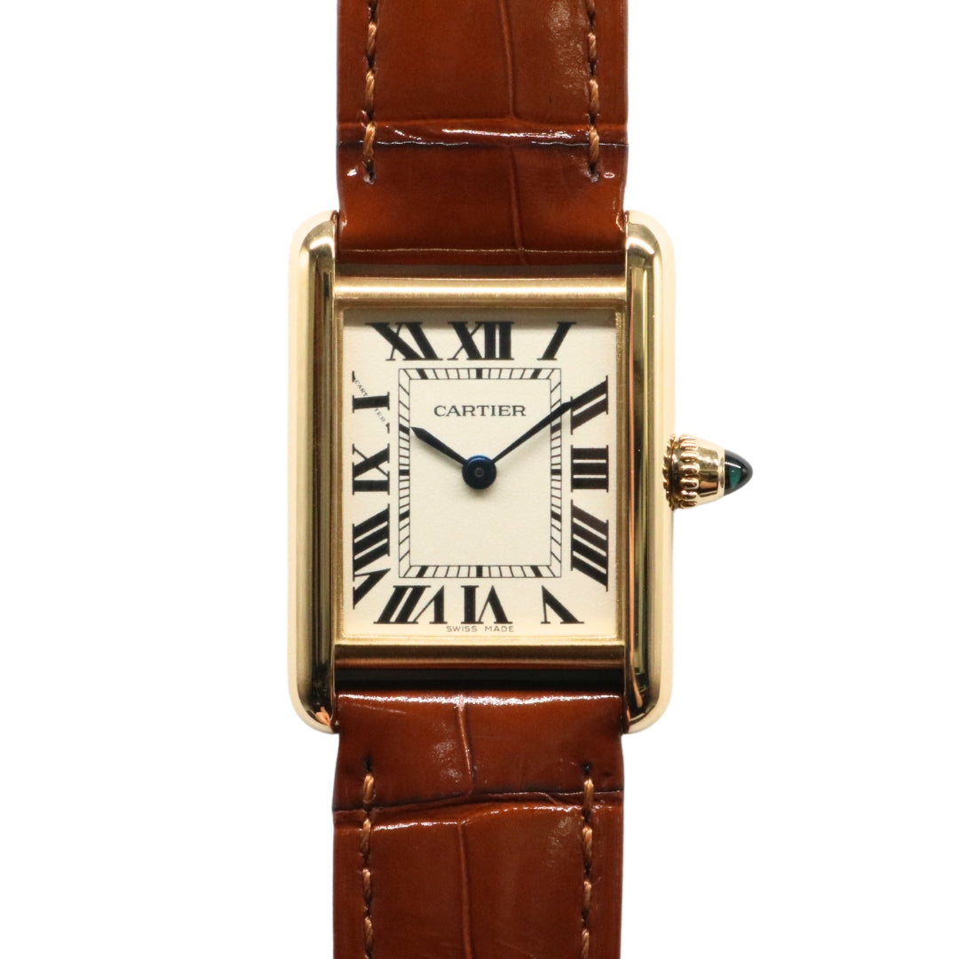 Cartier【カルティエ】<br>タンク ルイ<br>カルティエ ウォッチ SM<br>W1529856<br>アイボリー文字盤<br>K18YG【USED】
