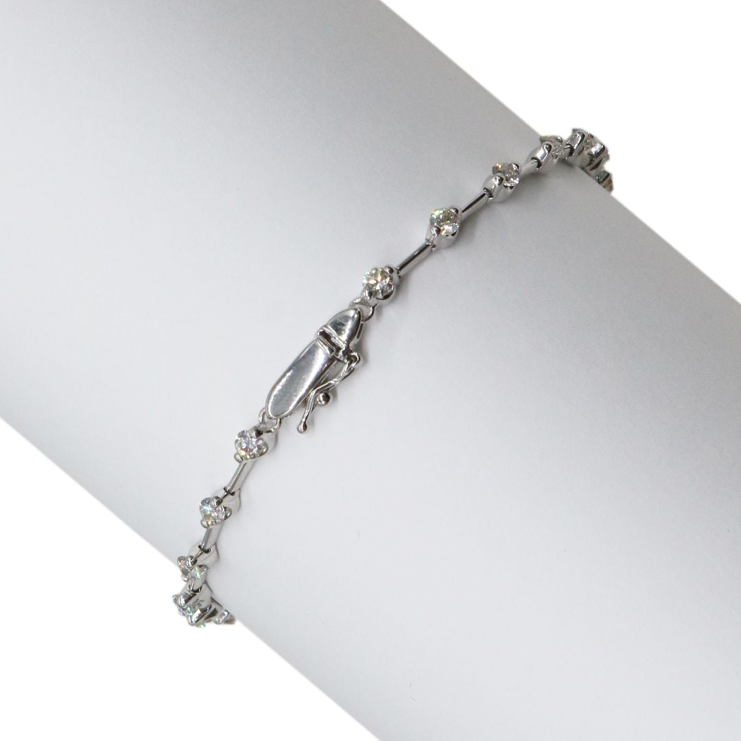 K18WG D2.00ct<br>ダイヤモンド テニスブレスレット<br>【未使用品】