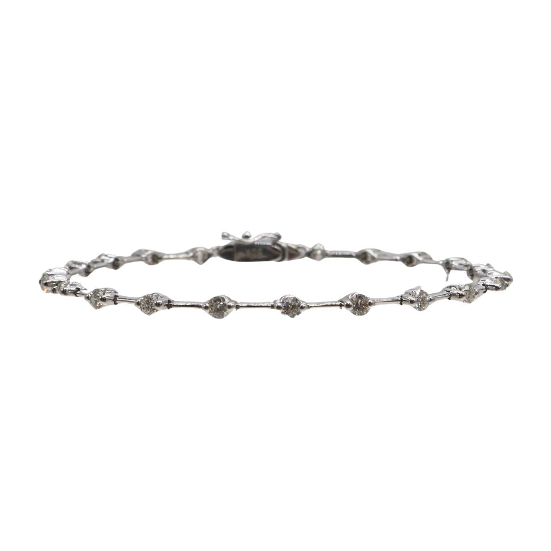 K18WG D2.00ct<br>ダイヤモンド テニスブレスレット<br>【未使用品】