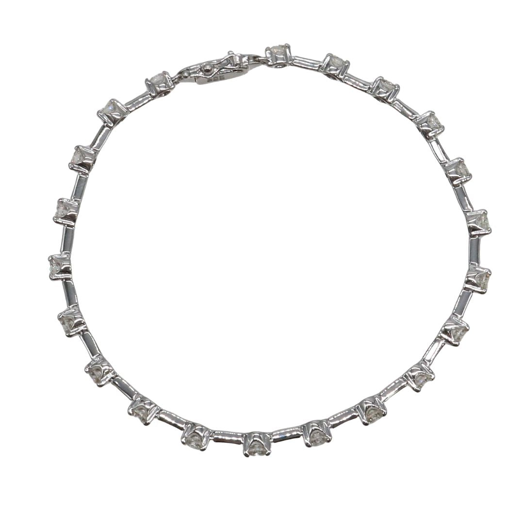K18WG D2.00ct<br>ダイヤモンド テニスブレスレット<br>【未使用品】