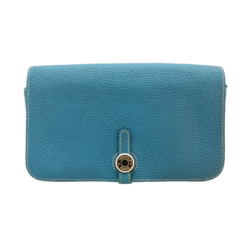 HERMES【エルメス】<br>トゴ<BR>ドゴンGM <BR>ブルージーン/SV金具<BR>【USED】