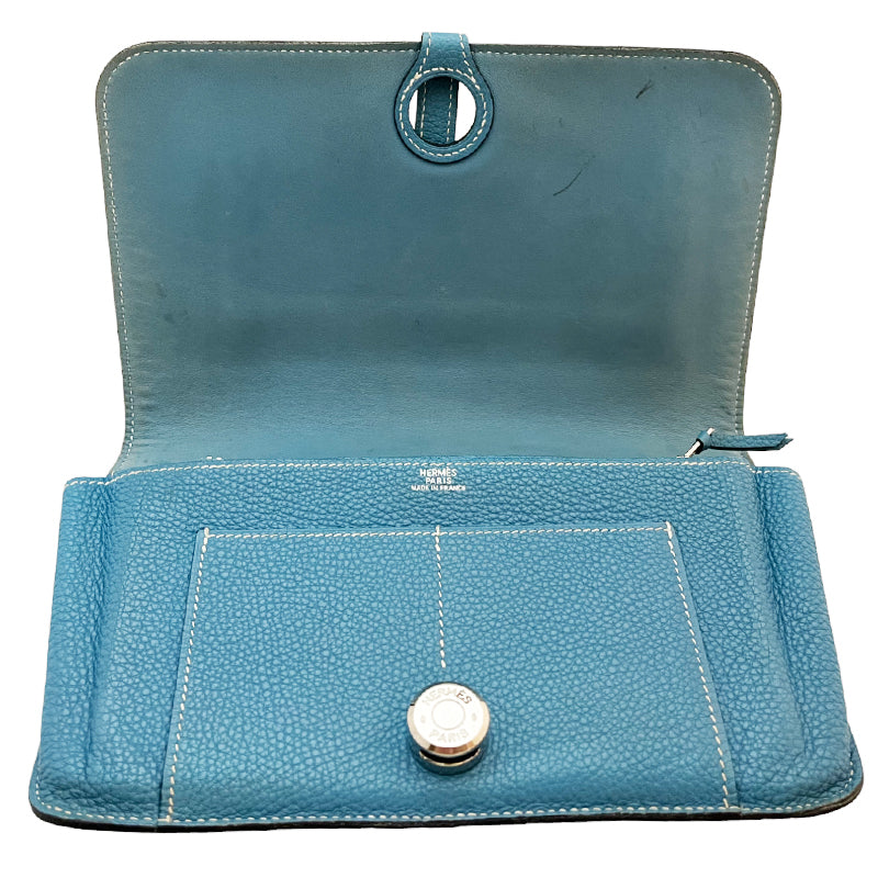 HERMES【エルメス】<br>トゴ<BR>ドゴンGM <BR>ブルージーン/SV金具<BR>【USED】