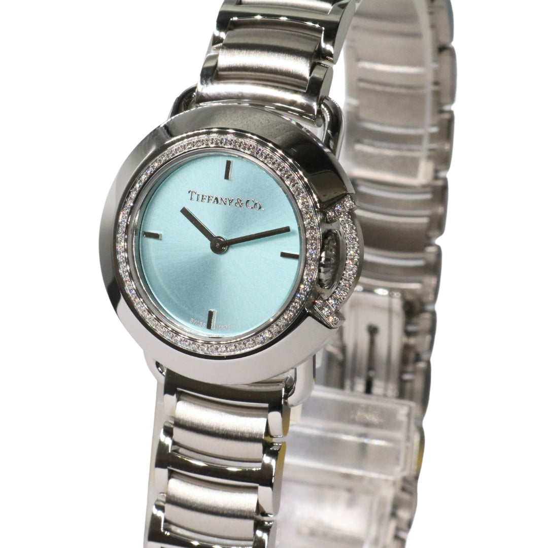 Tiffany&Co.【ティファニー】<br>ティファニーT<br>D LIMITED<br>68477425<br>ブルー文字盤<br>SS【USED】