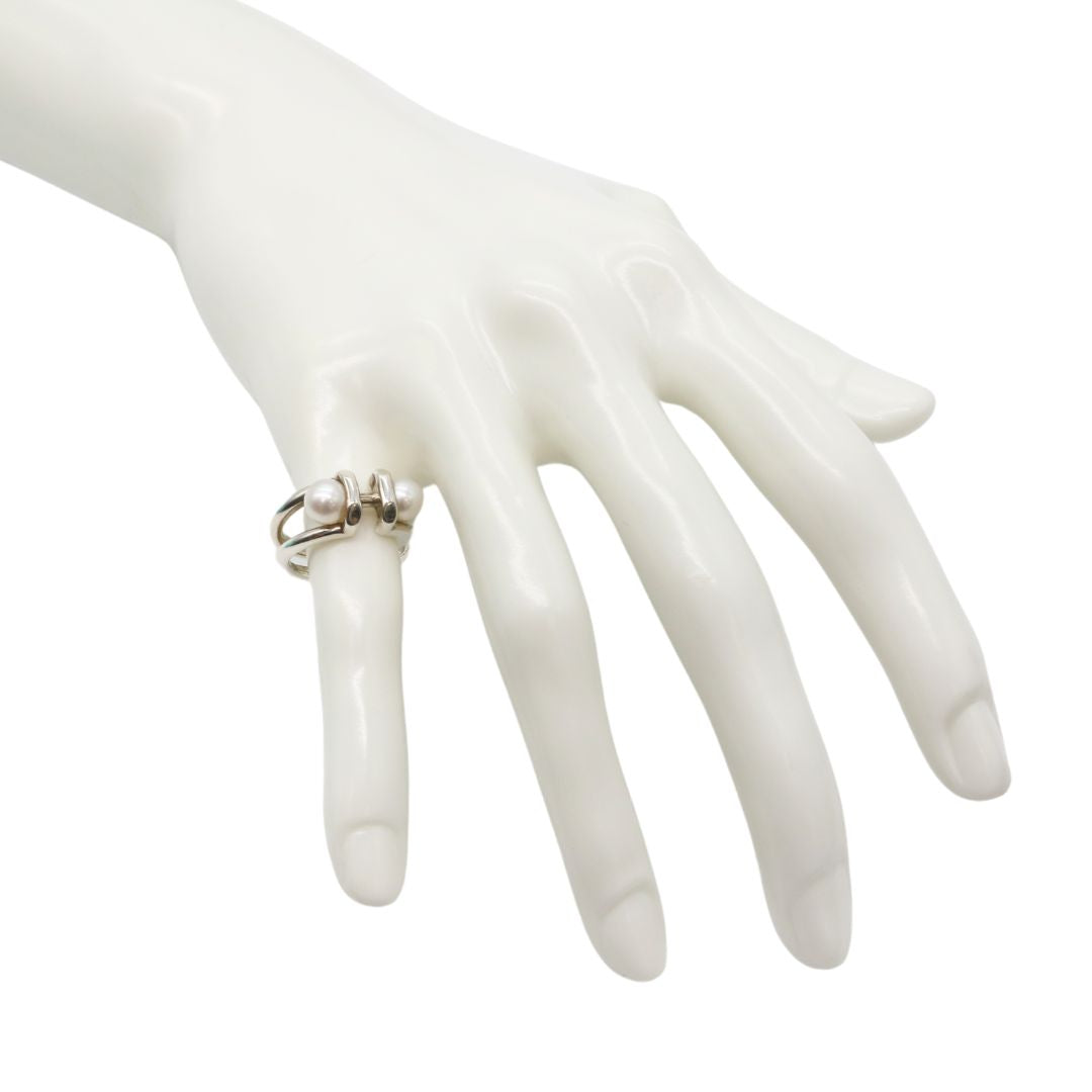 Tiffany&Co.【ティファニー】<br>ハードウェア<br>ダブルパール リング<br>シルバー925<br>【USED】